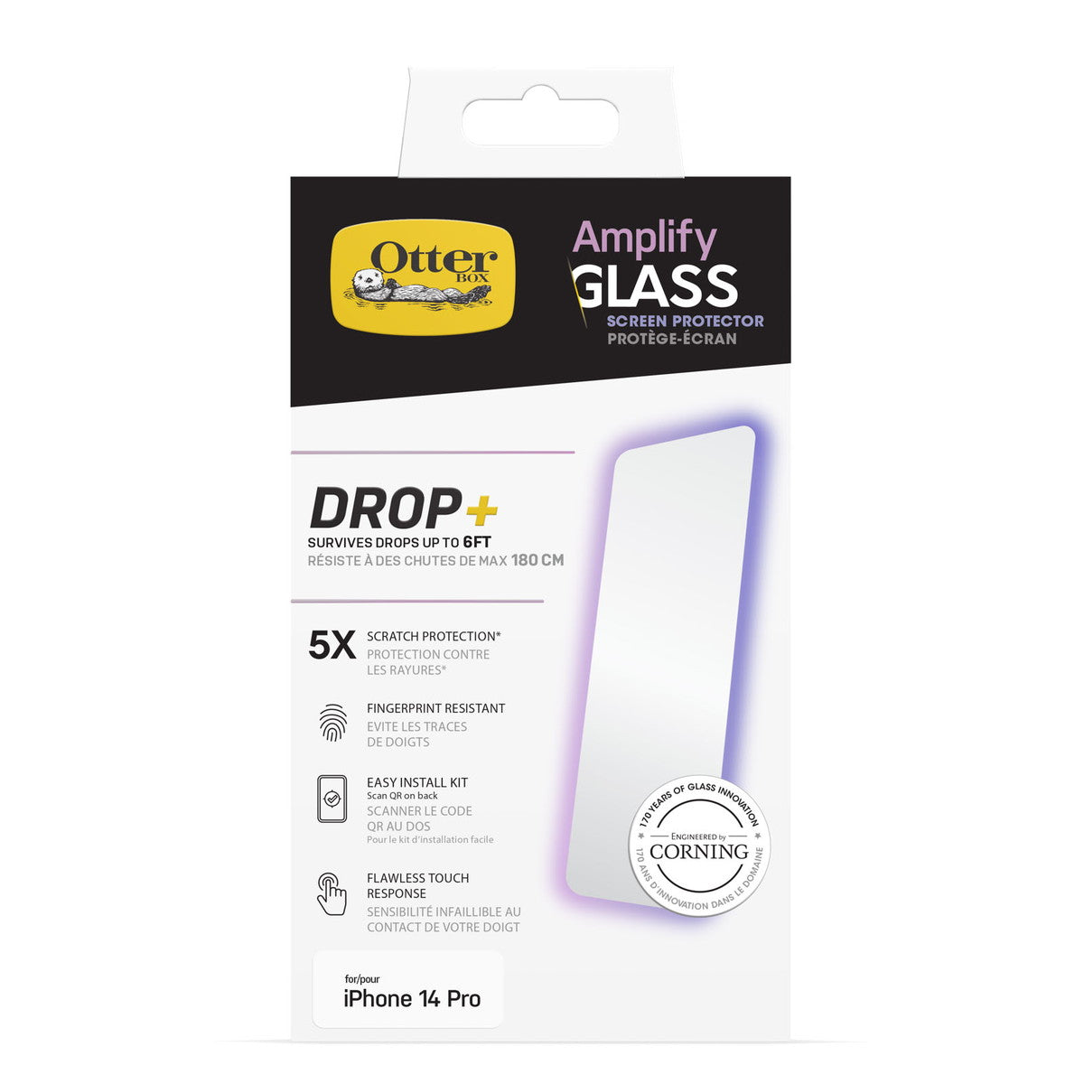iPhone14Proフィルム Amplify Glass Antimicrobial Privasy 抗菌性 プライバシー保護