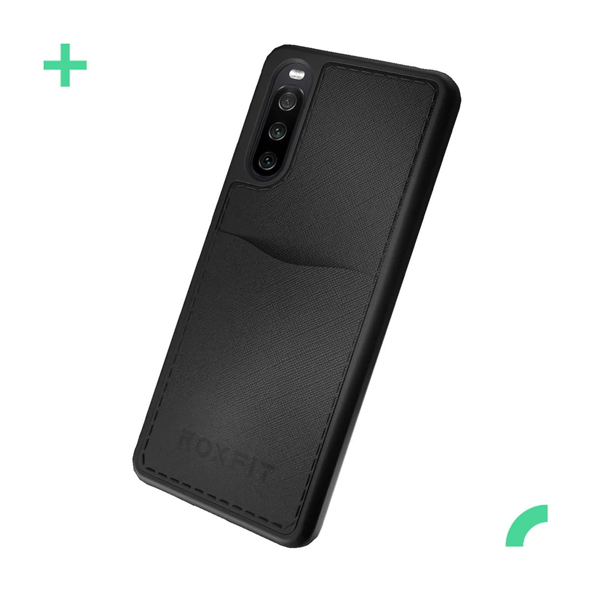 Xperia10IVケース ROXFIT Pocket Reiner ガラスセット 耐衝撃 ブラック