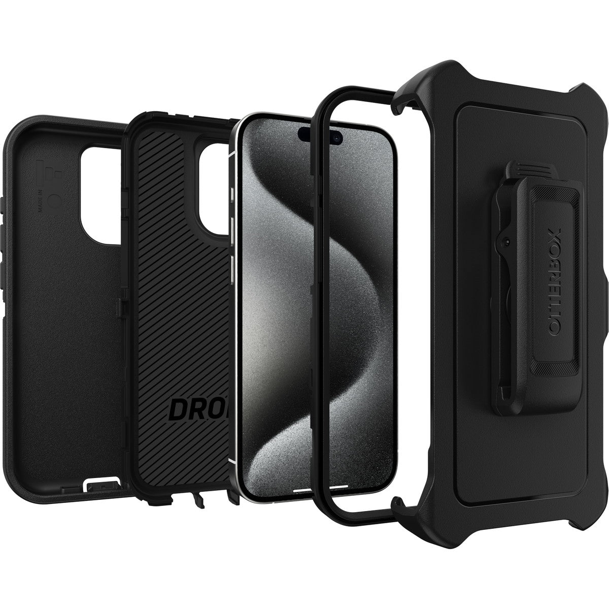 iPhone15Proケース Defender 耐衝撃 MILスペック ブラック