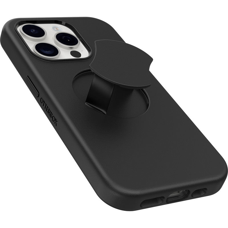iPhone15Proケース OtterGrip Symmetry 耐衝撃 MILスペック グリップ付 MagSafe ブラック