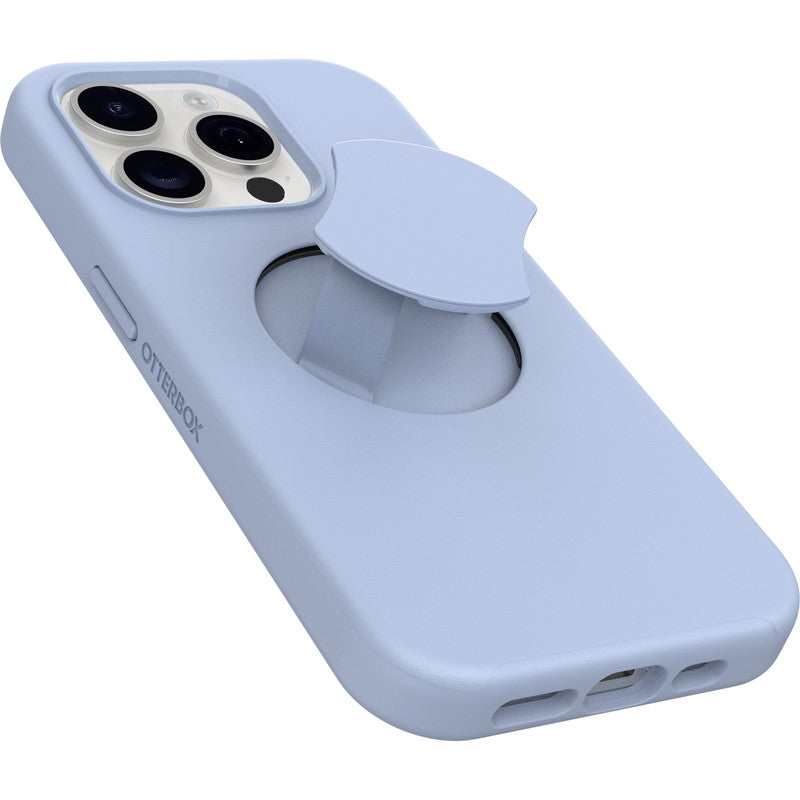 iPhone15Proケース OtterGrip Symmetry 耐衝撃 MILスペック グリップ付 MagSafe ブルー