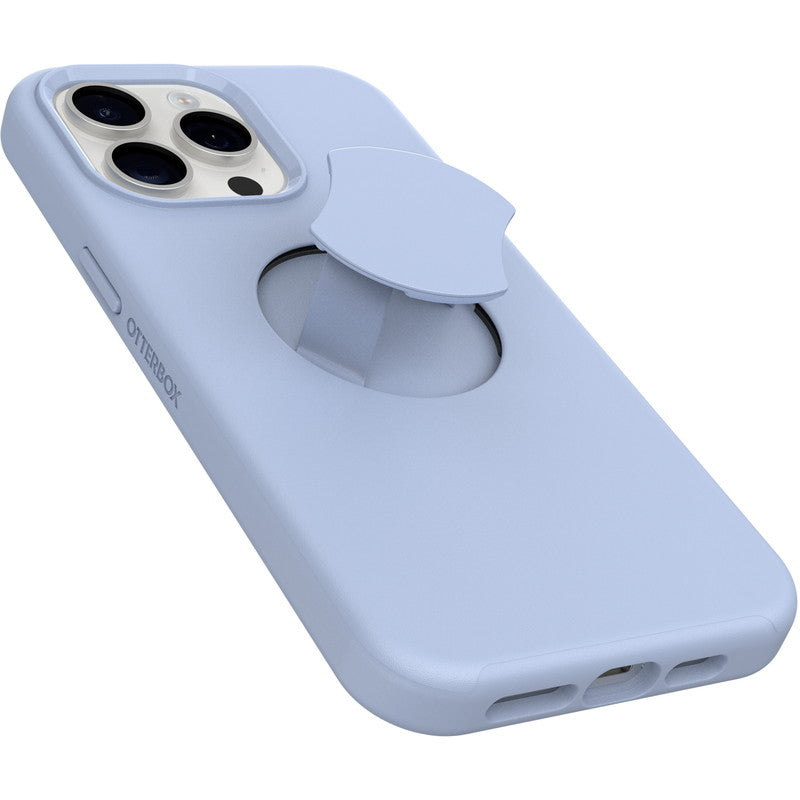 iPhone15ProMaxケース OtterGrip Symmetry 耐衝撃 MILスペック グリップ付 MagSafe ブルー
