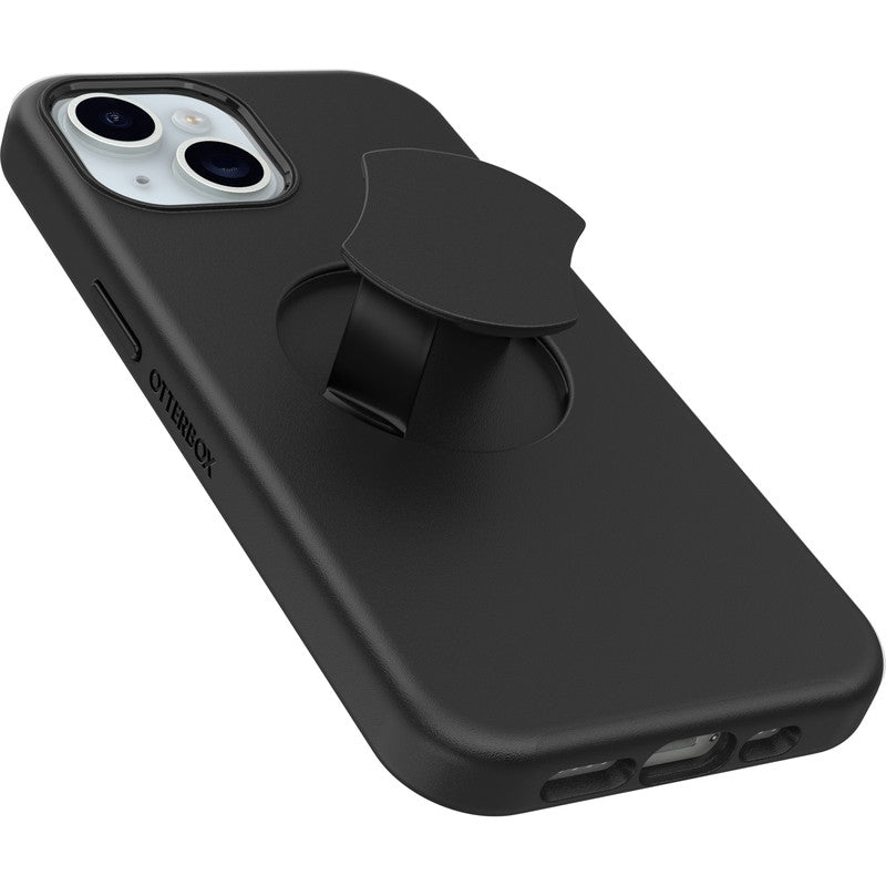iPhone15ケース OtterGrip Symmetry 耐衝撃 MILスペック グリップ付 MagSafe ブラック
