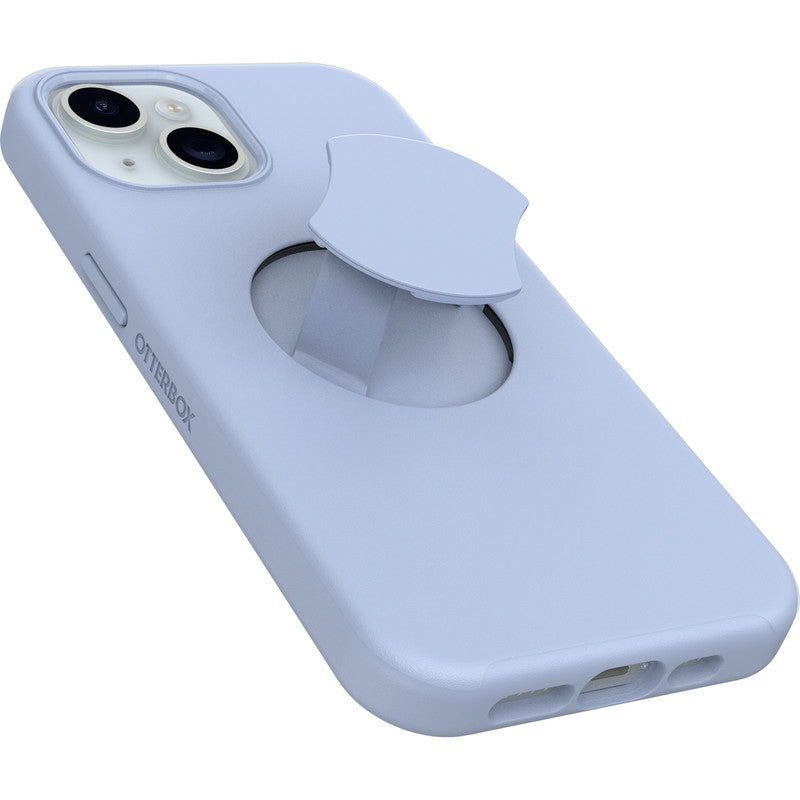 iPhone15ケース OtterGrip Symmetry 耐衝撃 MILスペック グリップ付 MagSafe ブルー