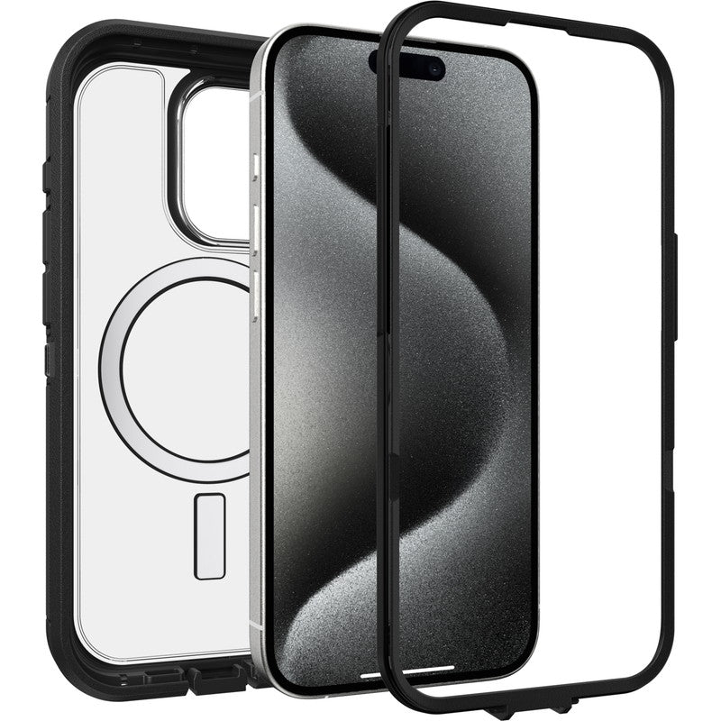 iPhone15Proケース Defender XT Clear 耐衝撃 MILスペック MagSafe ダークサイド
