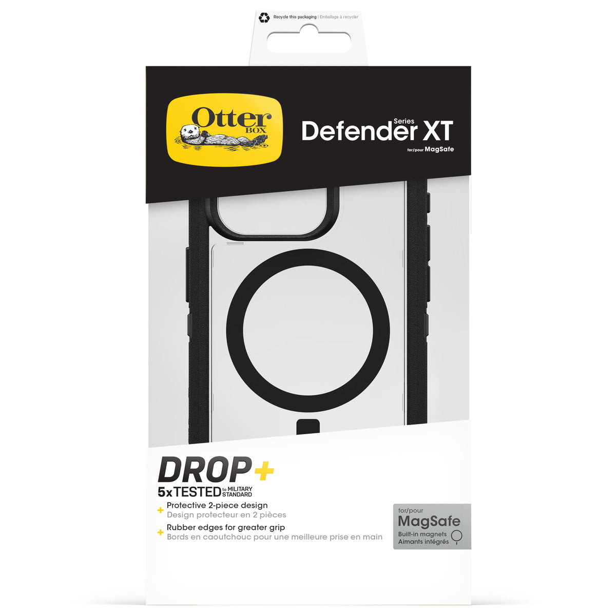 iPhone15Proケース Defender XT Clear 耐衝撃 MILスペック MagSafe ダークサイド