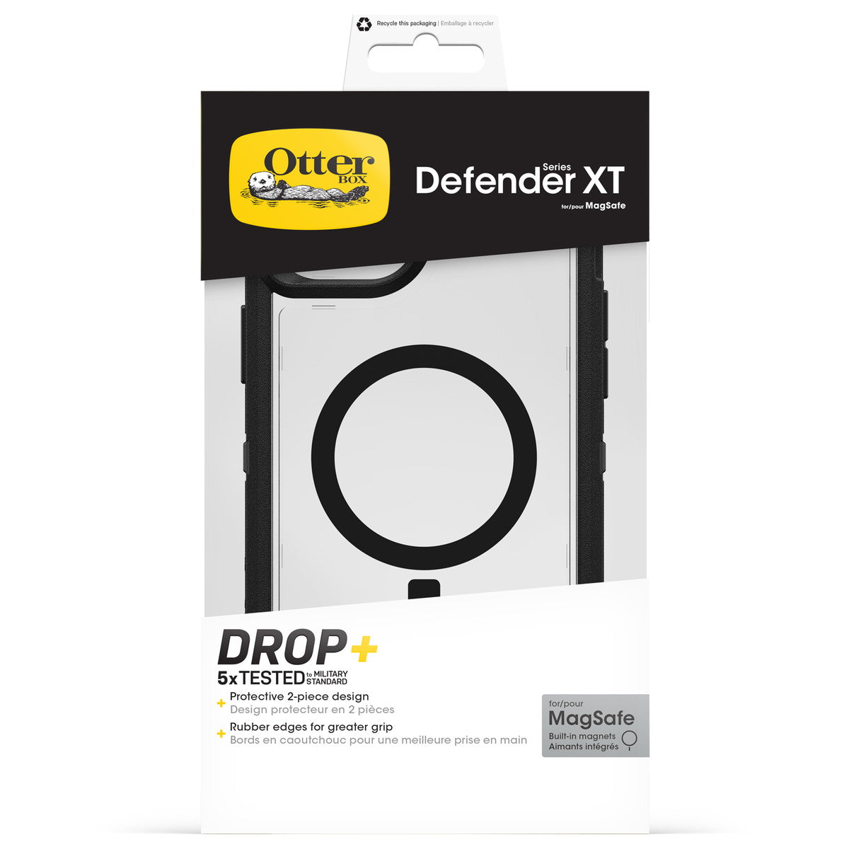 iPhone15Plusケース Defender XT Clear 耐衝撃 MILスペック MagSafe ダークサイド