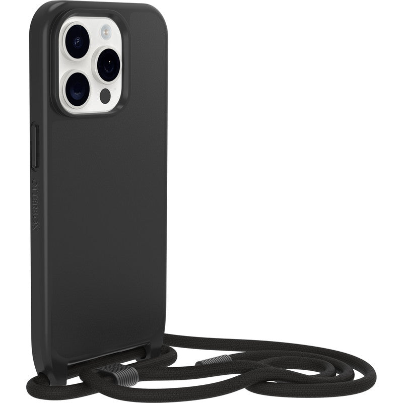 iPhone15Proケース React Necklace 耐衝撃 MILスペック MagSafe ストラップ可 ブラック