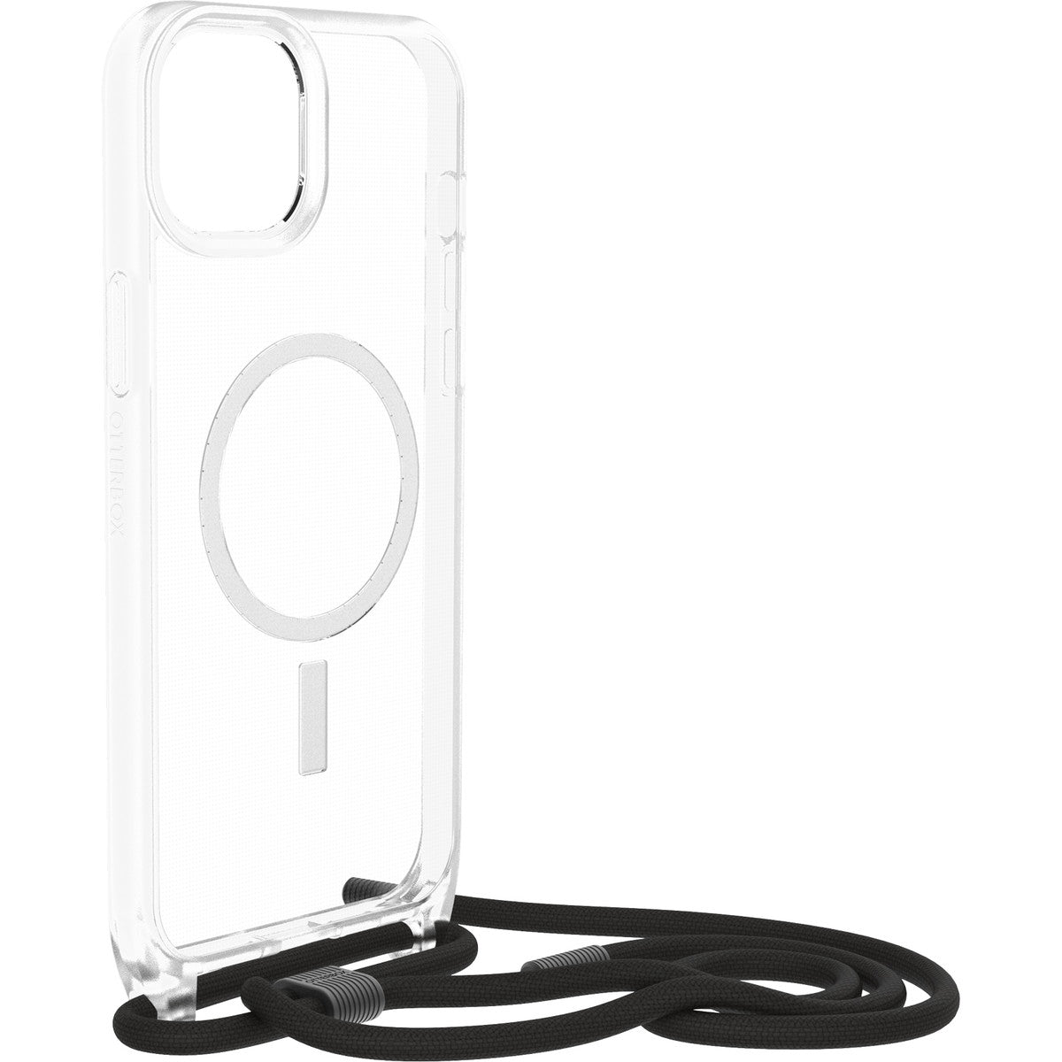 iPhone15Plusケース React Necklace 耐衝撃 MILスペック MagSafe ストラップ可 クリア