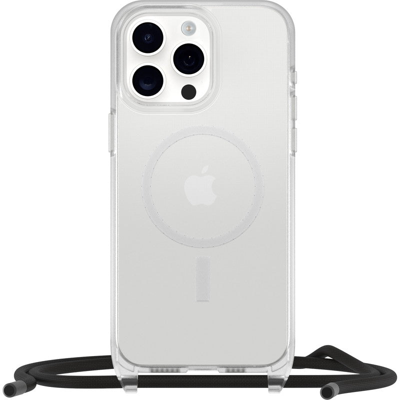 iPhone15ProMaxケース React Necklace 耐衝撃 MILスペック MagSafe ストラップ可 クリア