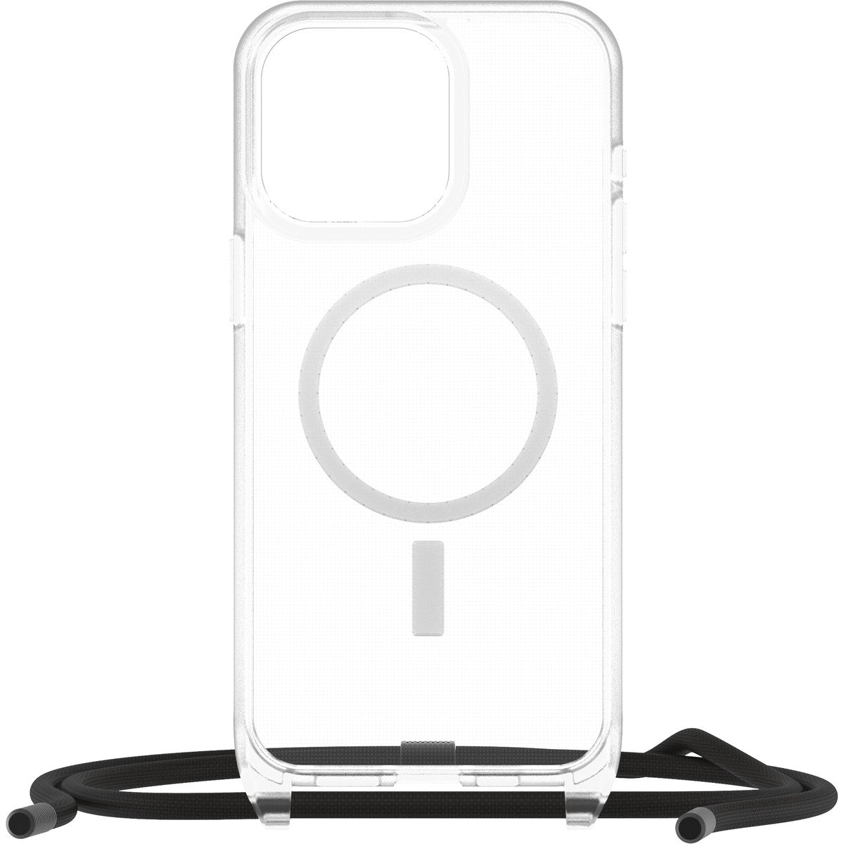 iPhone15ProMaxケース React Necklace 耐衝撃 MILスペック MagSafe ストラップ可 クリア