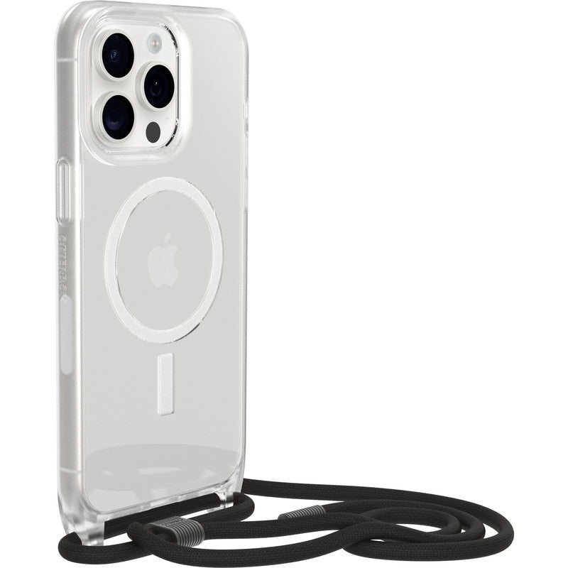 iPhone15ProMaxケース React Necklace 耐衝撃 MILスペック MagSafe ストラップ可 クリア