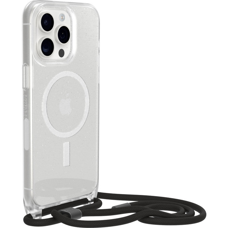 iPhone15ProMaxケース React Necklace 耐衝撃 MILスペック MagSafe ストラップ可 スターダストクリア
