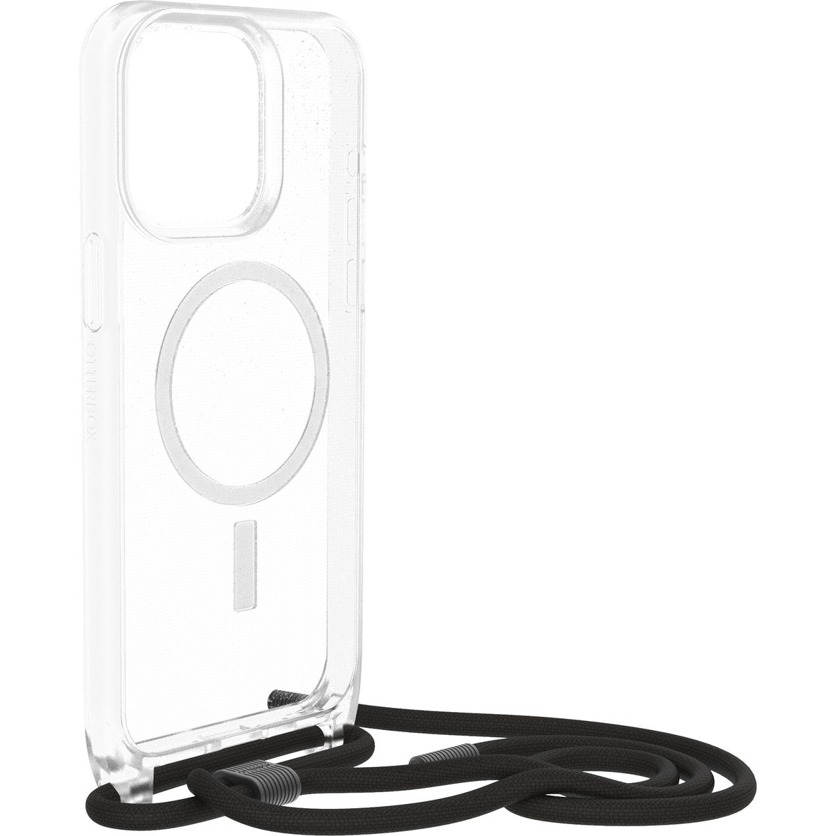 iPhone15ProMaxケース React Necklace 耐衝撃 MILスペック MagSafe ストラップ可 スターダストクリア