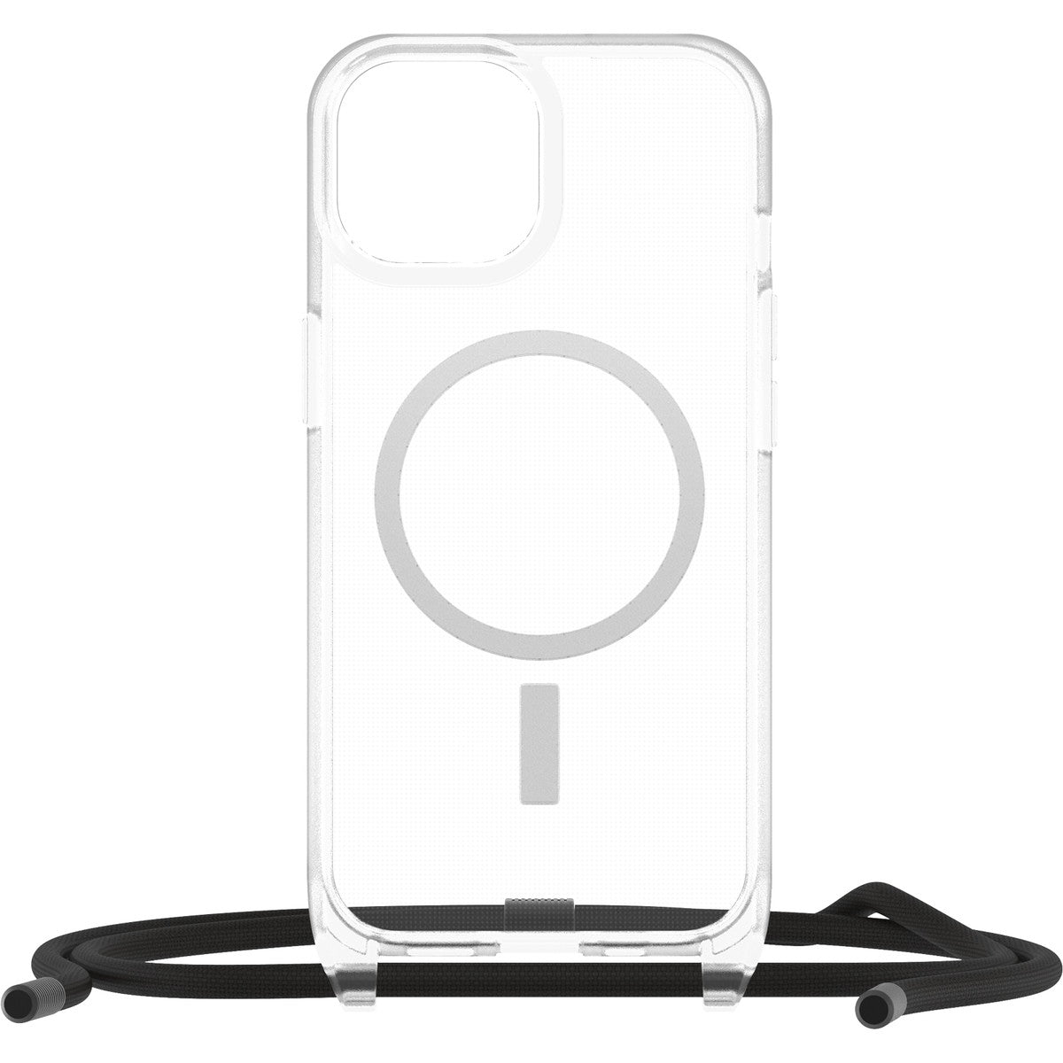 iPhone15ケース React Necklace 耐衝撃 MILスペック MagSafe ストラップ可 クリア