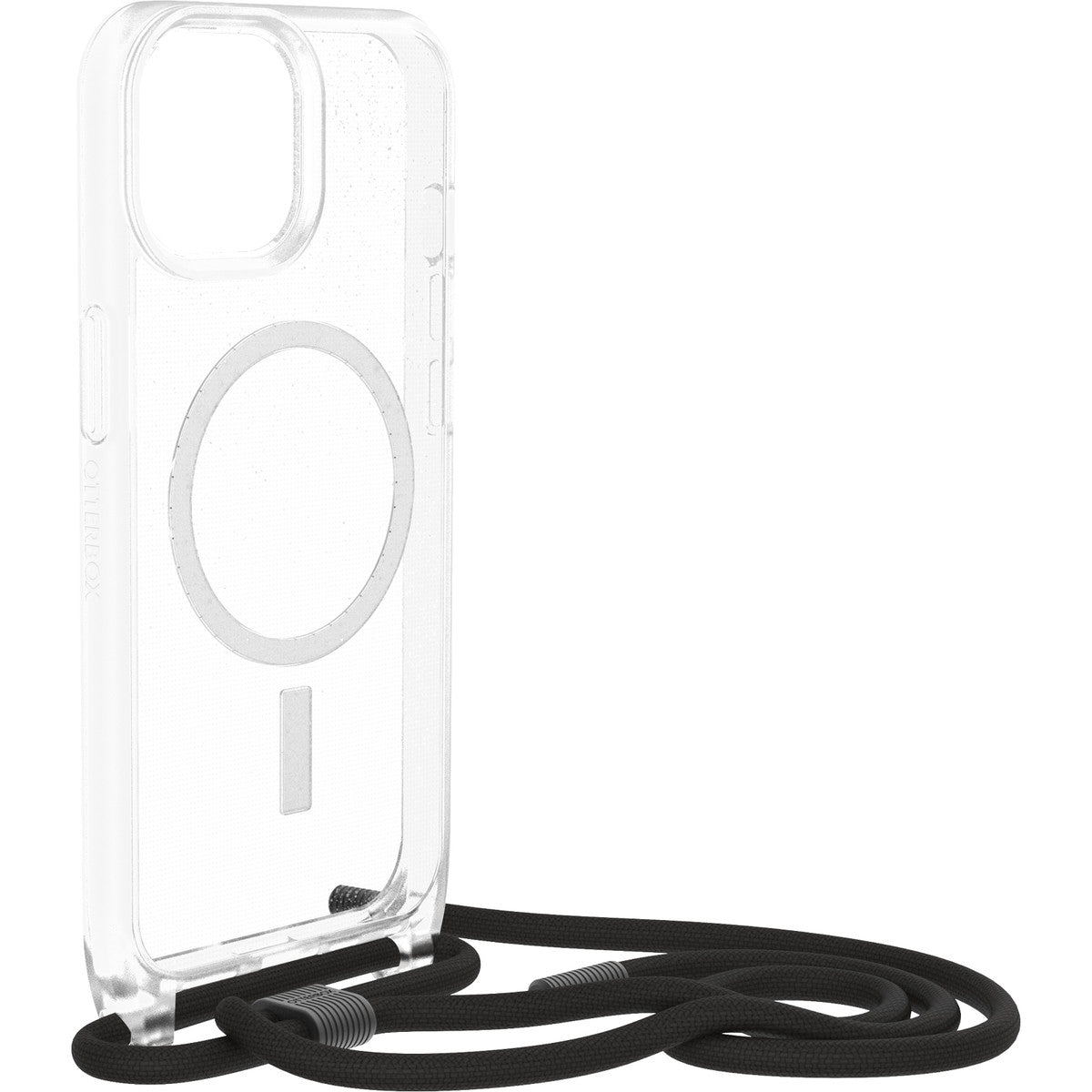 iPhone15ケース React Necklace 耐衝撃 MILスペック MagSafe ストラップ可 スターダストクリア