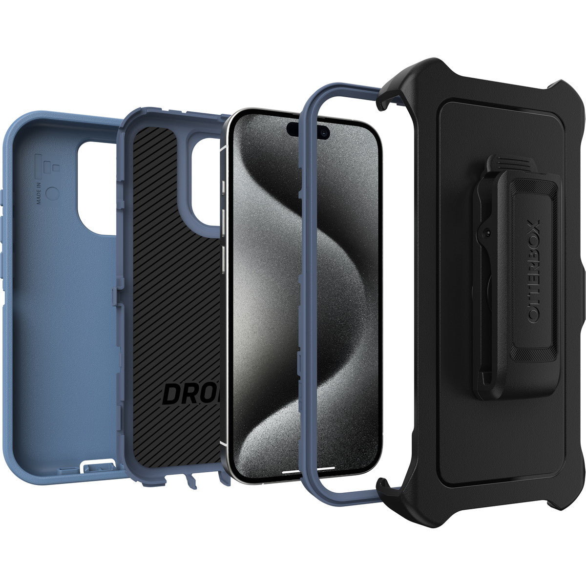 iPhone15Proケース Defender 耐衝撃 MILスペック ベビーブルージーンズ