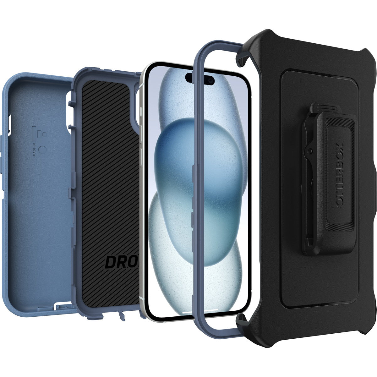 iPhone15Plusケース Defender 耐衝撃 MILスペック ベビーブルージーンズ