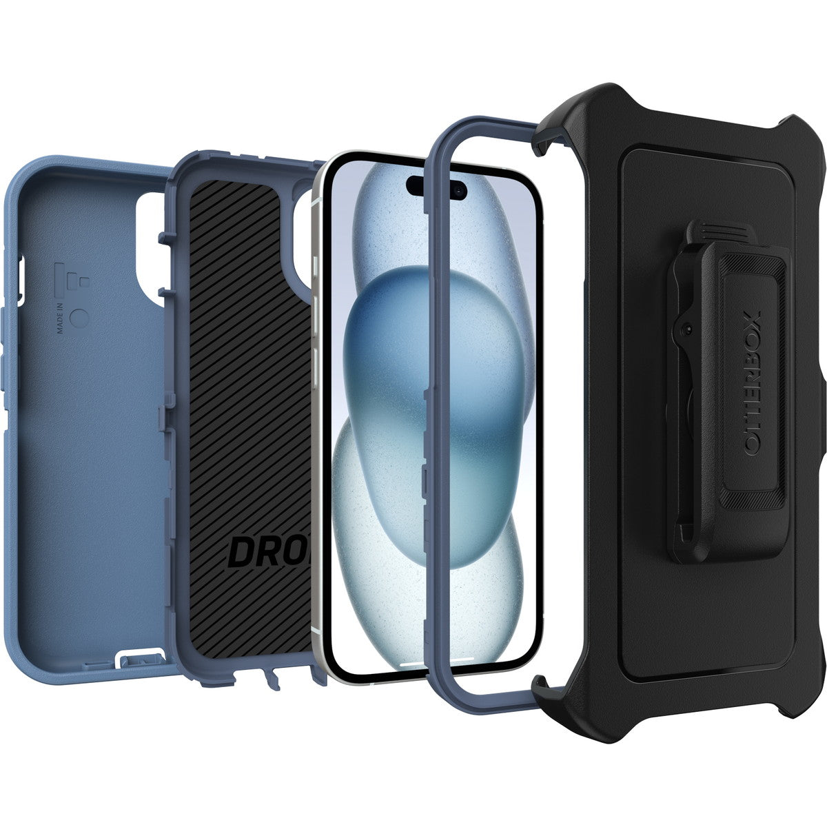 iPhone15ケース Defender 耐衝撃 MILスペック ベビーブルージーンズ