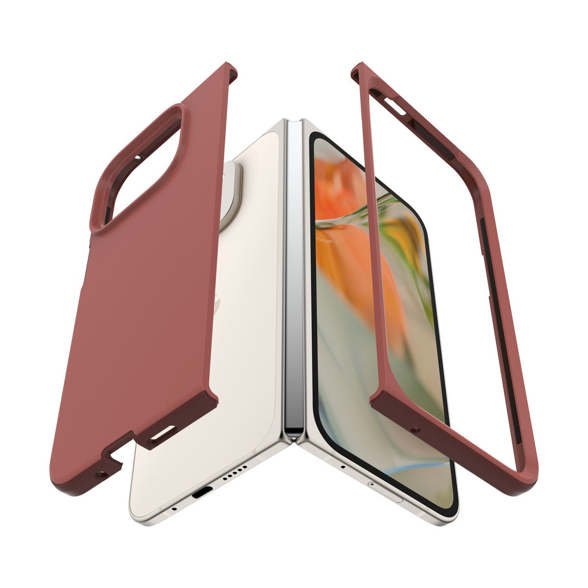 GooglePixel9ProFoldケース Thin Flex 耐衝撃 レッドクレイ