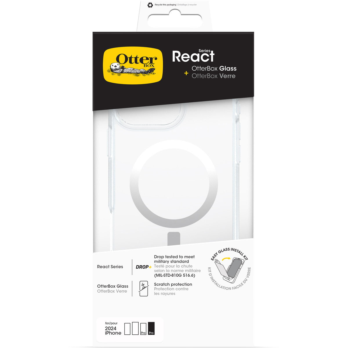 iPhone 16 Pro Maxケース+ガラスフィルム React MagSafe + OtterBox Glass クリア