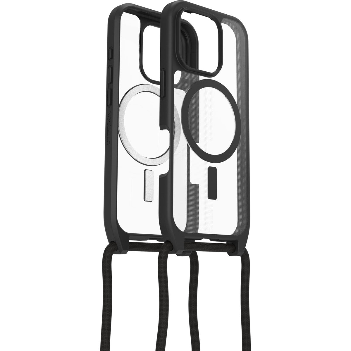 iPhone 16 Proケース React Necklace ブラッククリスタル