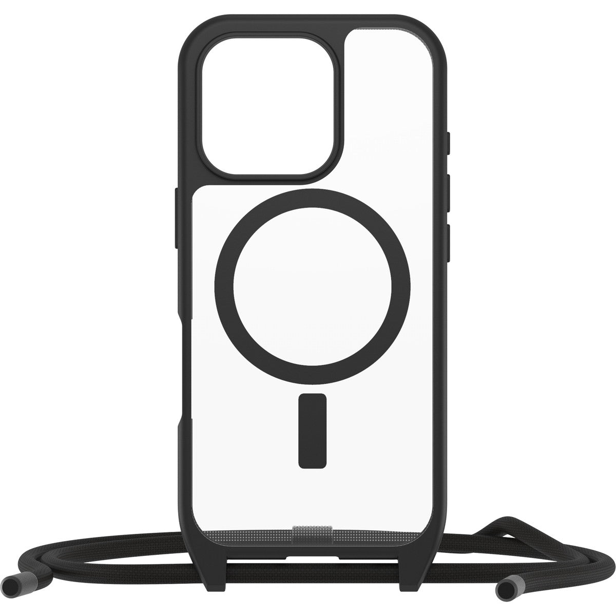 iPhone 16 Proケース React Necklace ブラッククリスタル