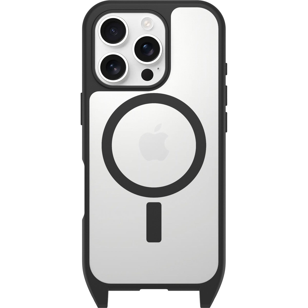 iPhone 16 Proケース React Necklace ブラッククリスタル