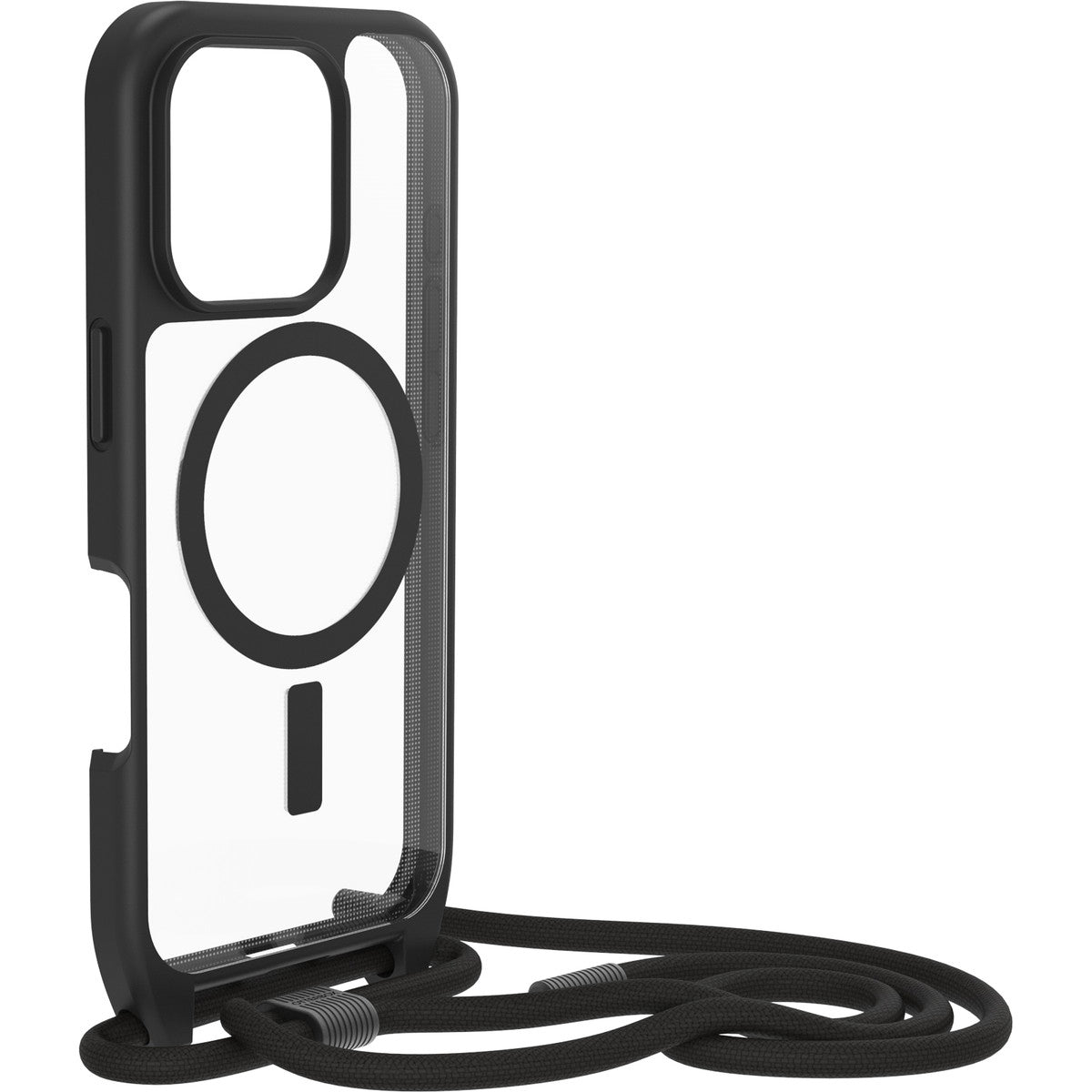 iPhone 16 Proケース React Necklace ブラッククリスタル