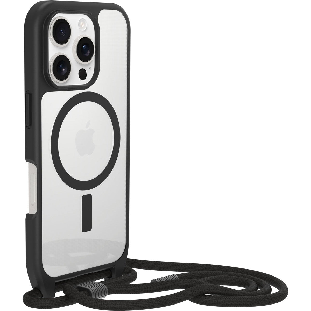 iPhone 16 Proケース React Necklace ブラッククリスタル