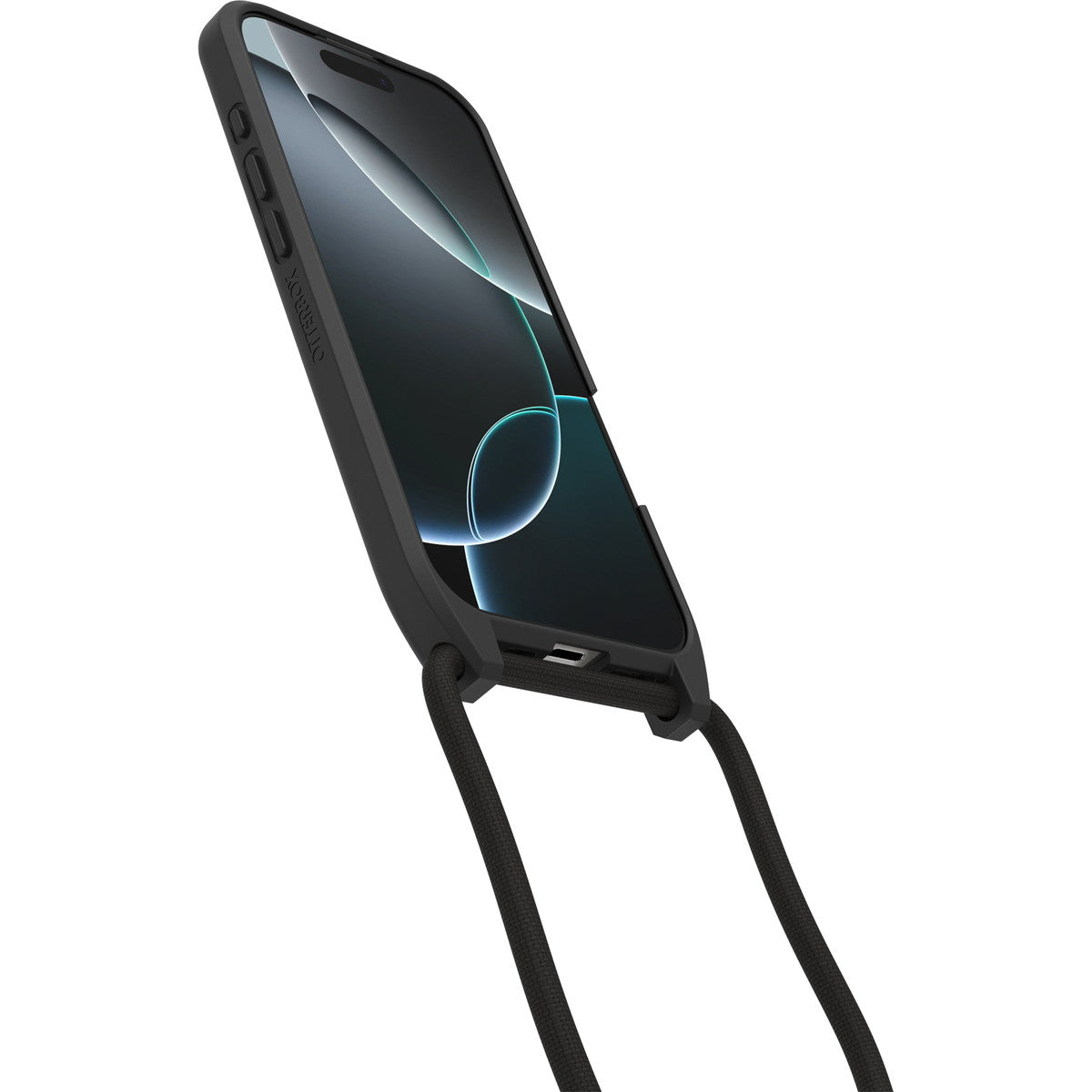 iPhone 16 Proケース React Necklace ブラッククリスタル