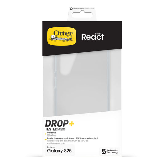 Galaxy S25ケース React 薄型設計 耐衝撃 クリア