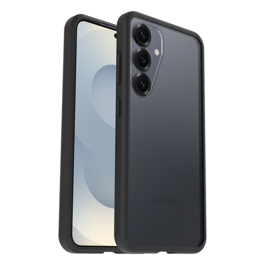 Galaxy S25ケース React 薄型設計 耐衝撃 ブラッククリスタル