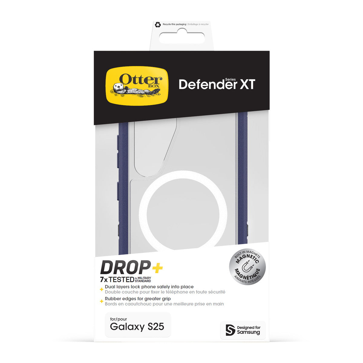 Galaxy S25ケース Defender XT Clear Magnets 耐衝撃 デンバーダスク