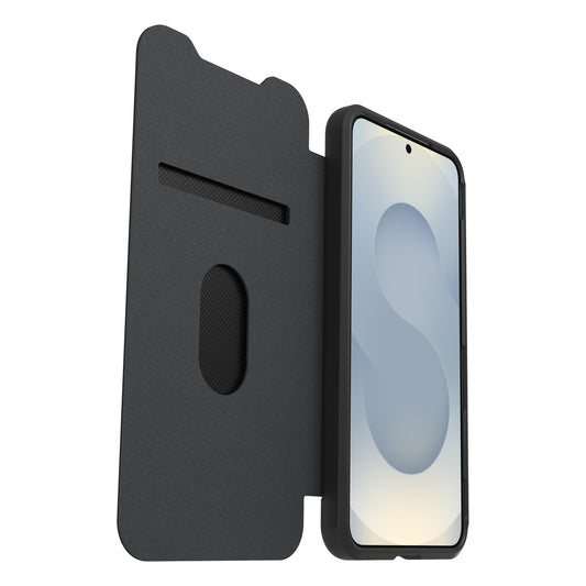 Galaxy S25ケース React Folio 手帳型 耐衝撃 ブラッククリスタル