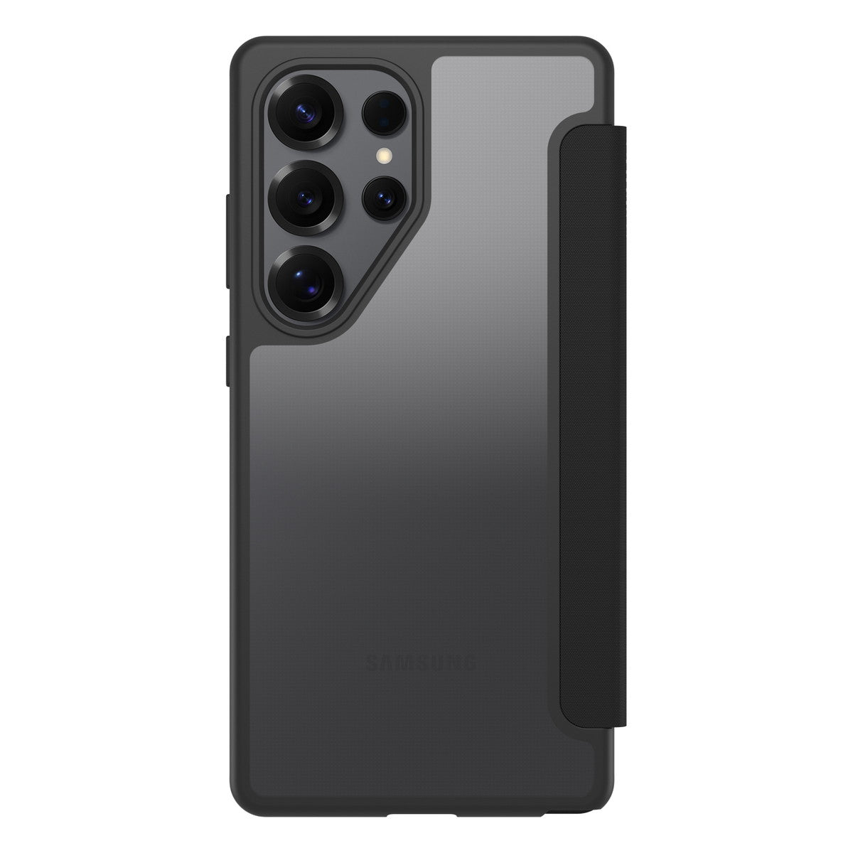Galaxy S25 Ultraケース React Folio 手帳型 耐衝撃 ブラッククリスタル