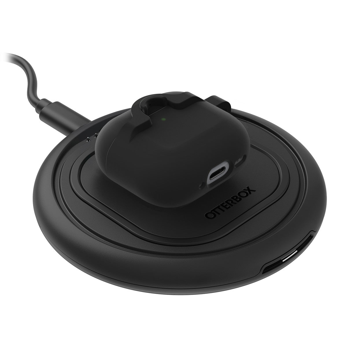 AirPods(第4世代)ケース 耐衝撃 カラビナ付き ブラック
