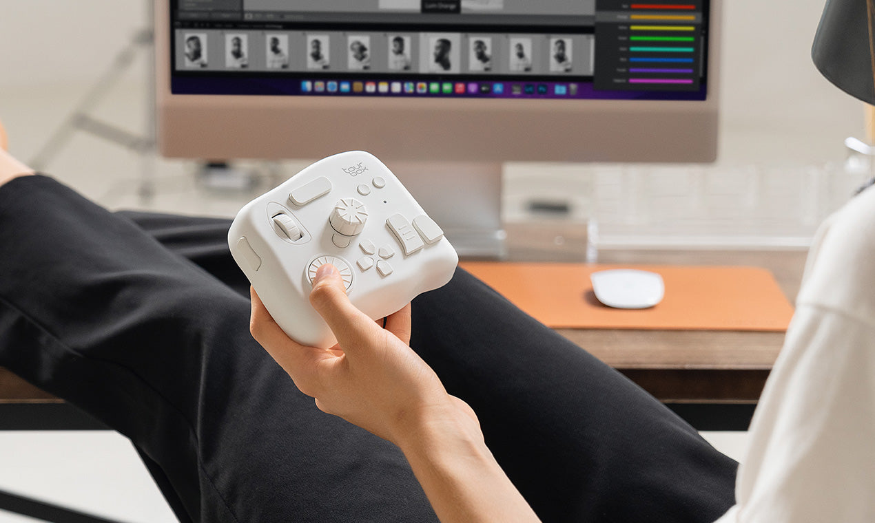 TourBox Elite 左手 デバイス キーボード Bluetooth adobe Windows Mac つまみ 手持ち 割り当て ツアーボックス エリートブラック TBECA-CB