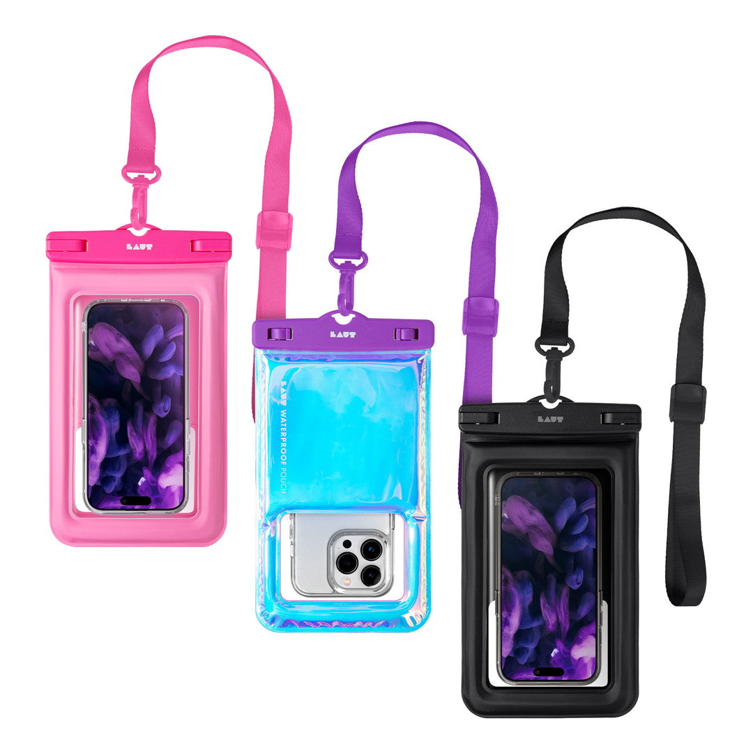 防水 スマートフォンバッグ ネックストラップ付き LAUT POP AQUA waterproof bag ピンク