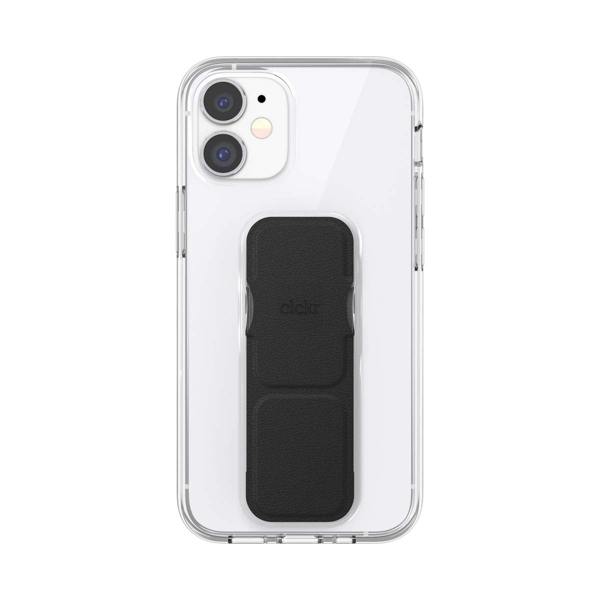iPhone12miniケース グリップケース クリア/ブラック