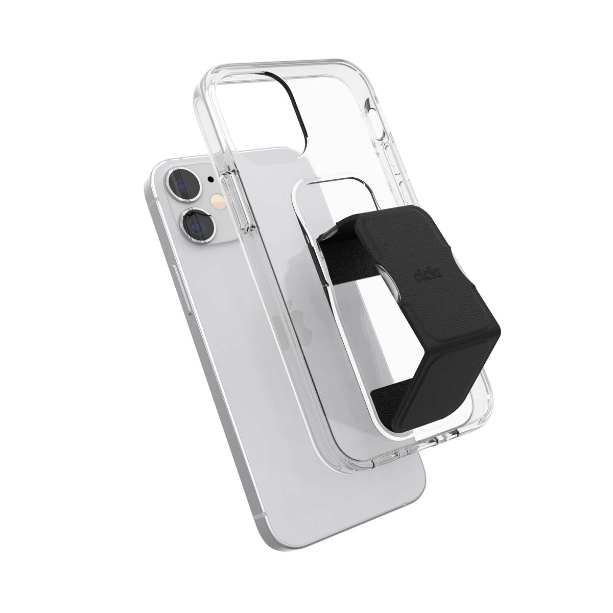 iPhone12miniケース グリップケース クリア/ブラック