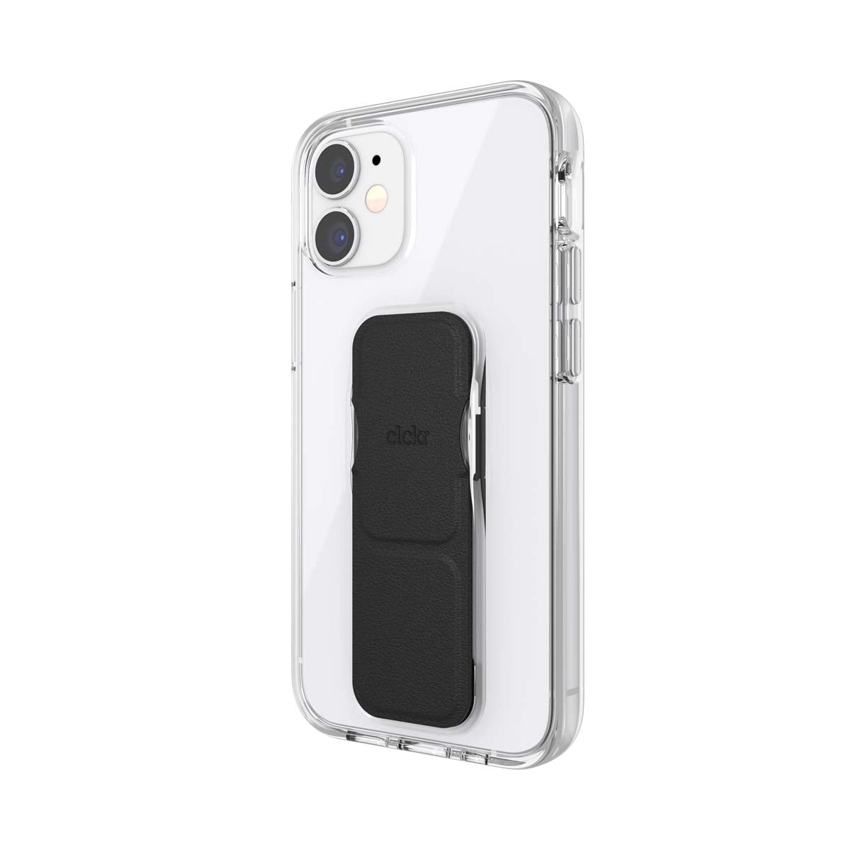 iPhone12miniケース グリップケース クリア/ブラック