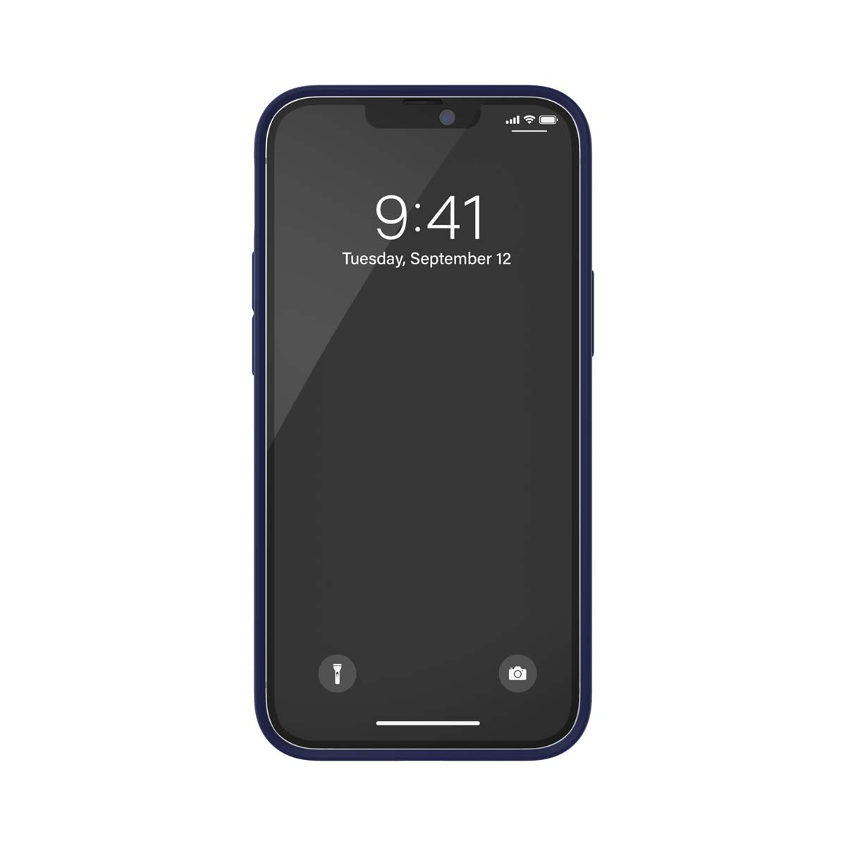 iPhone12miniケース Saffiano グリップケース ネイビーブルー