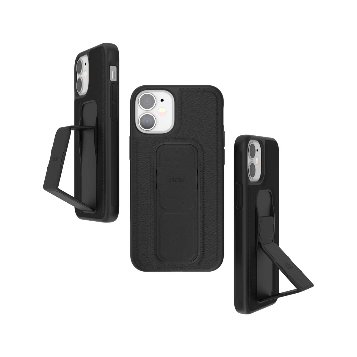 iPhone12miniケース Saffiano グリップケース ブラック