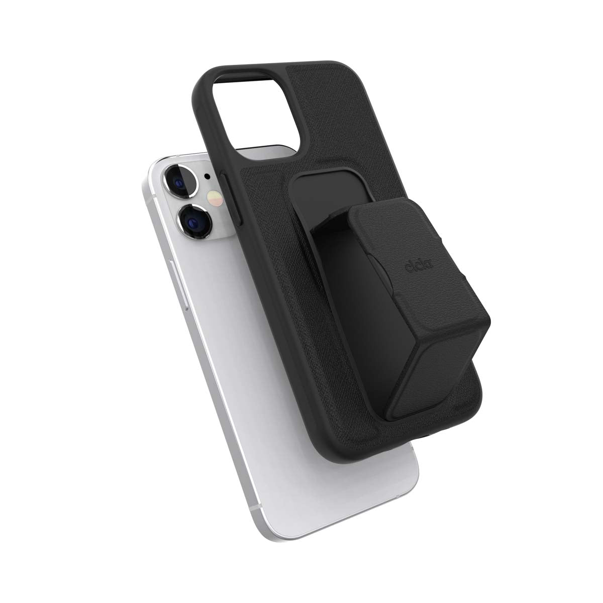 iPhone12miniケース Saffiano グリップケース ブラック