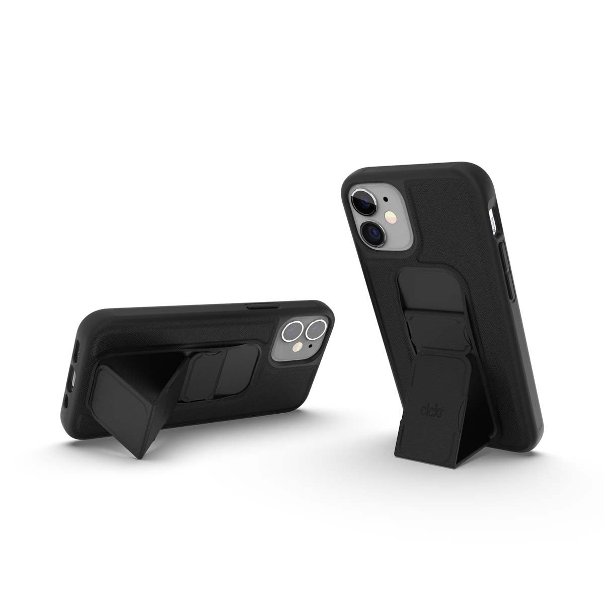 iPhone12miniケース Saffiano グリップケース ブラック