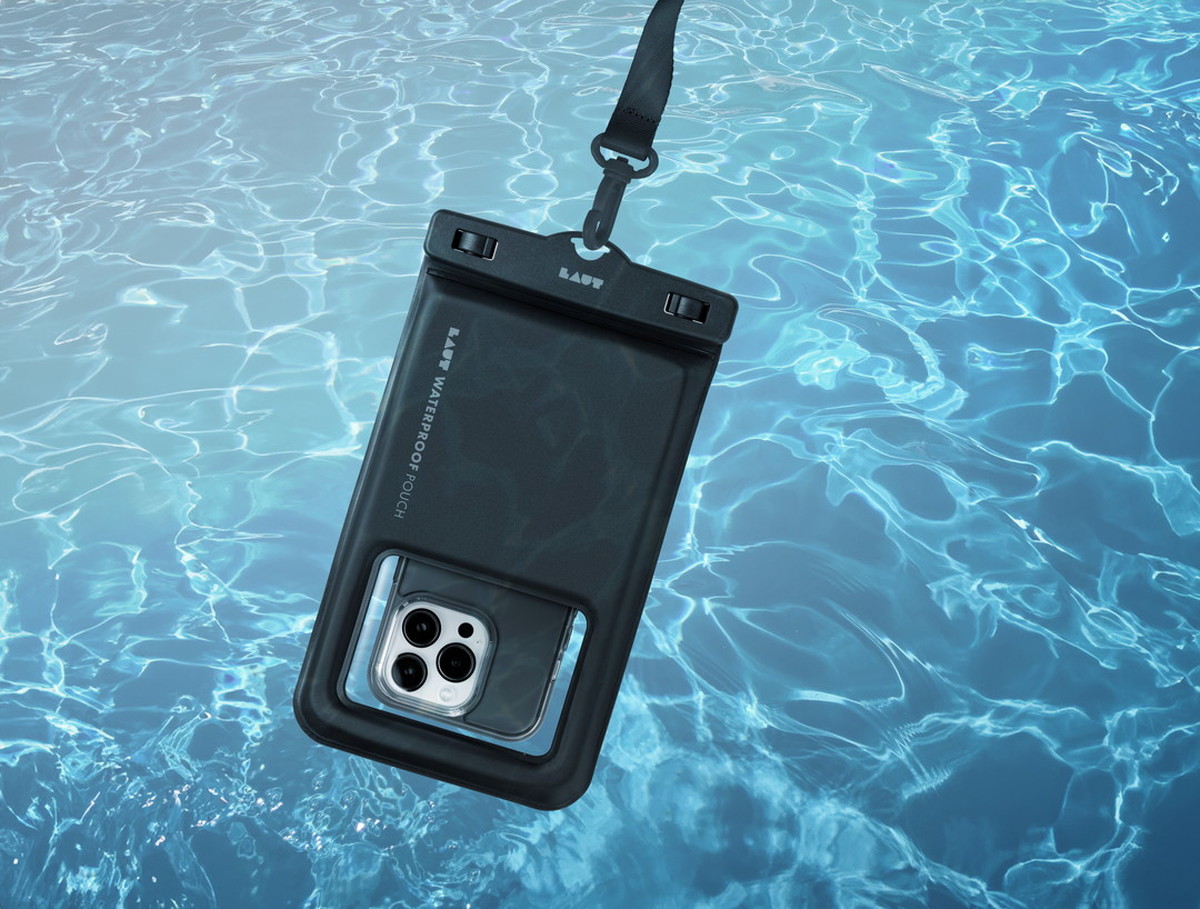 防水 スマートフォンバッグ ネックストラップ付き LAUT POP AQUA waterproof bag ブラック