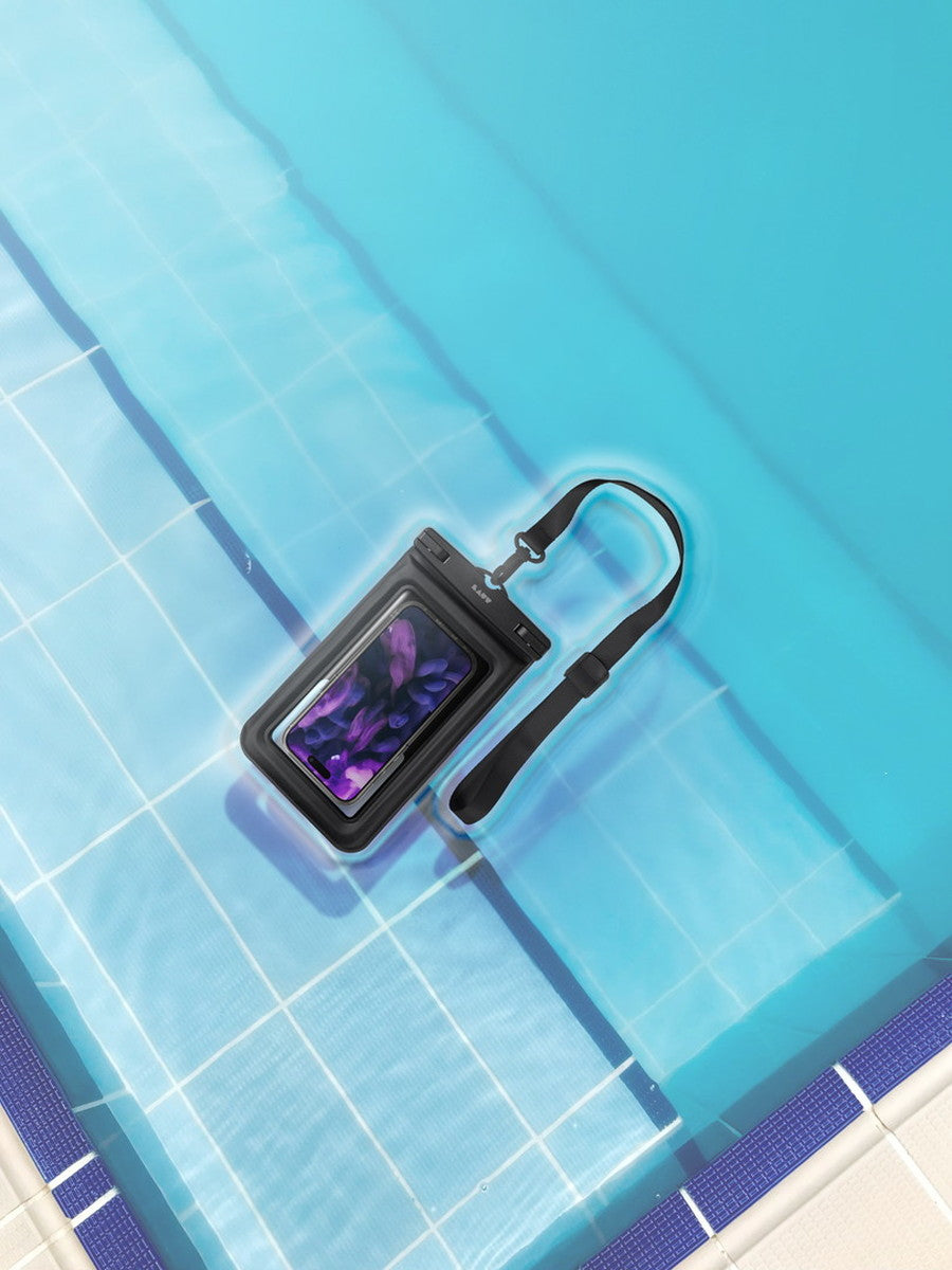 防水 スマートフォンバッグ ネックストラップ付き LAUT POP AQUA waterproof bag ブラック