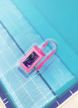防水 スマートフォンバッグ ネックストラップ付き LAUT POP AQUA waterpoof bag ピンク