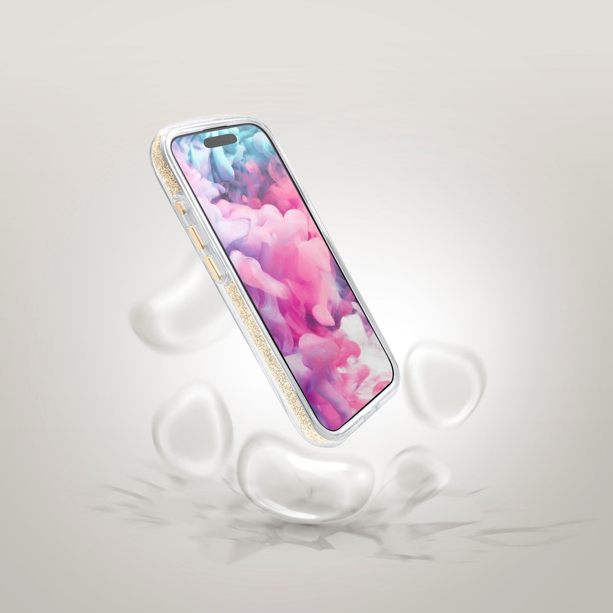 iPhone 16ケース Aero Sparkle クリア/ゴールド